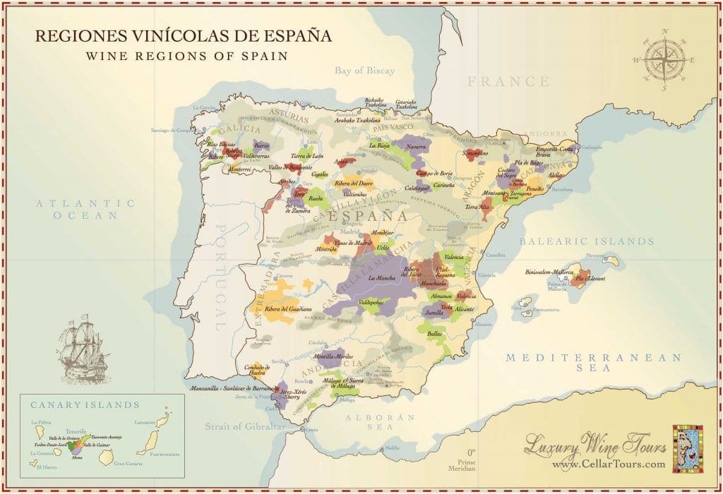 spain wine map