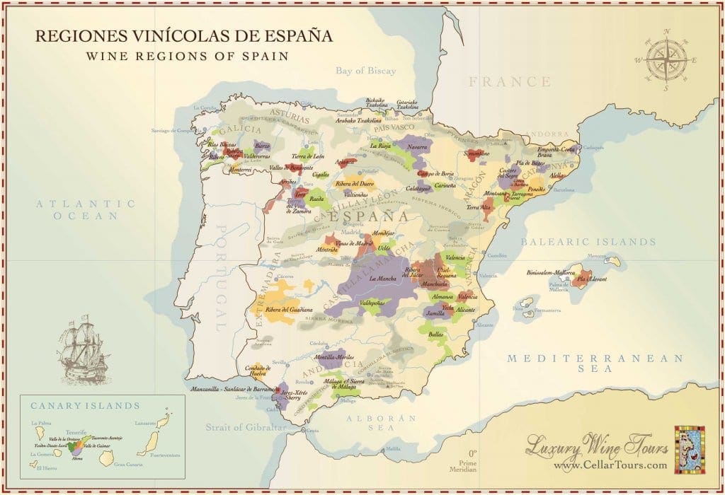 wine map of spain