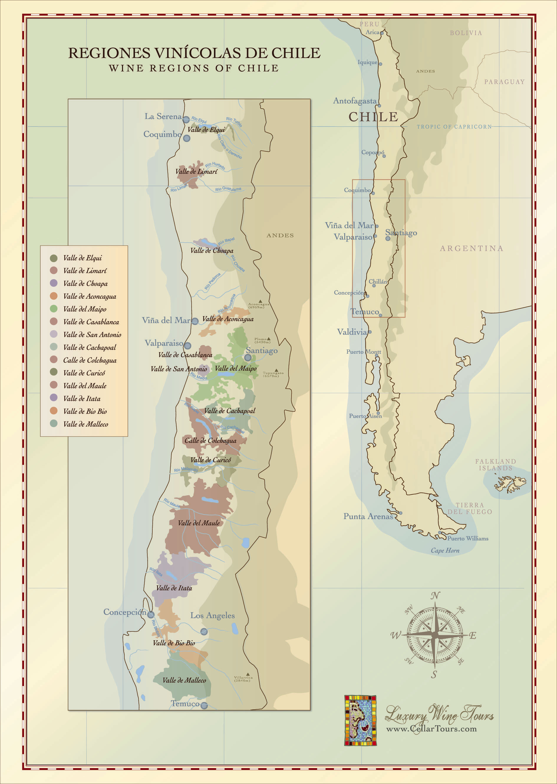 Chile Wine Region Map