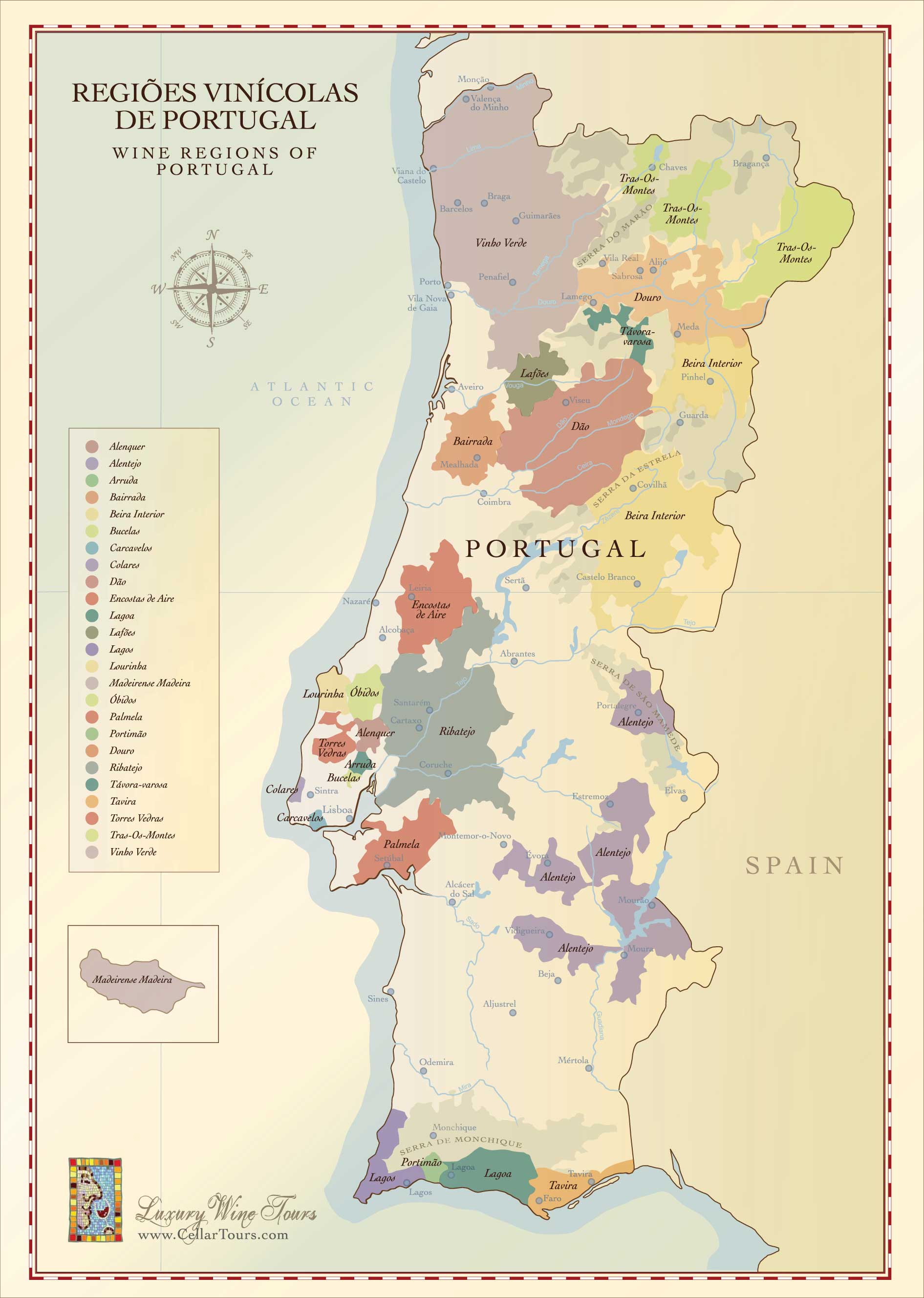 Portugal Wine Region Map