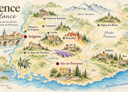 Illustrative map of Provence created by Cellar Tours. Not to scale.