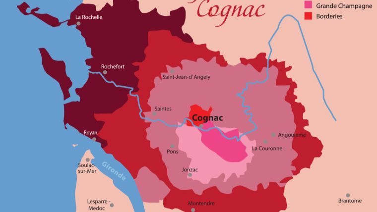 Cognac Region Map