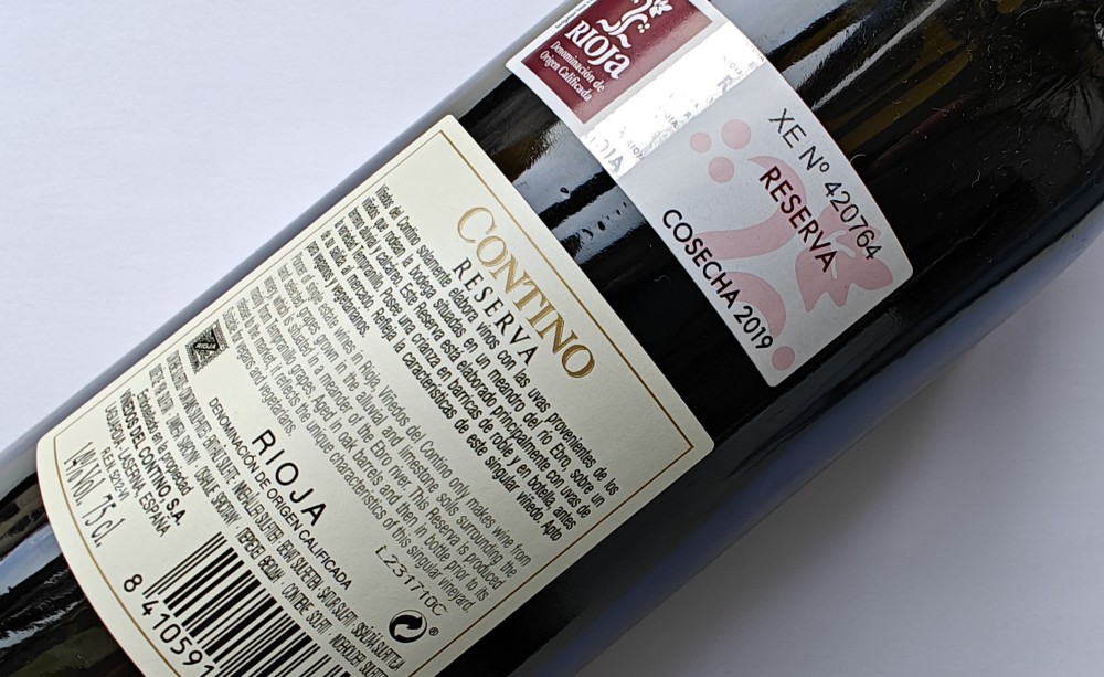 Wine Label Back of Bottle (Contino Winery)