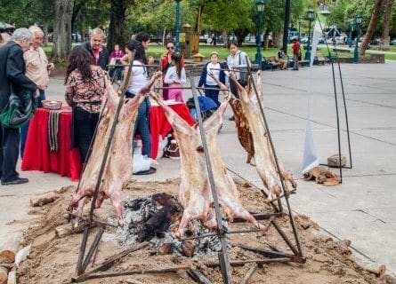 Barbecue of a lamb