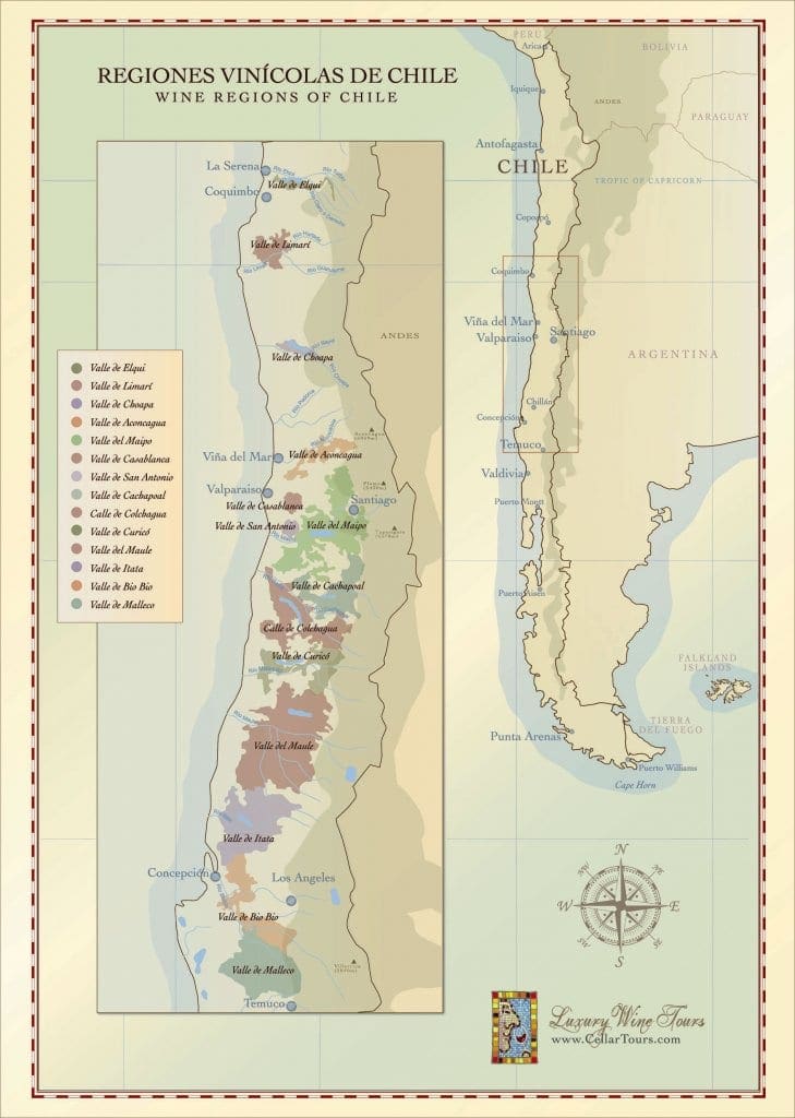 Chilean Wine Region Map