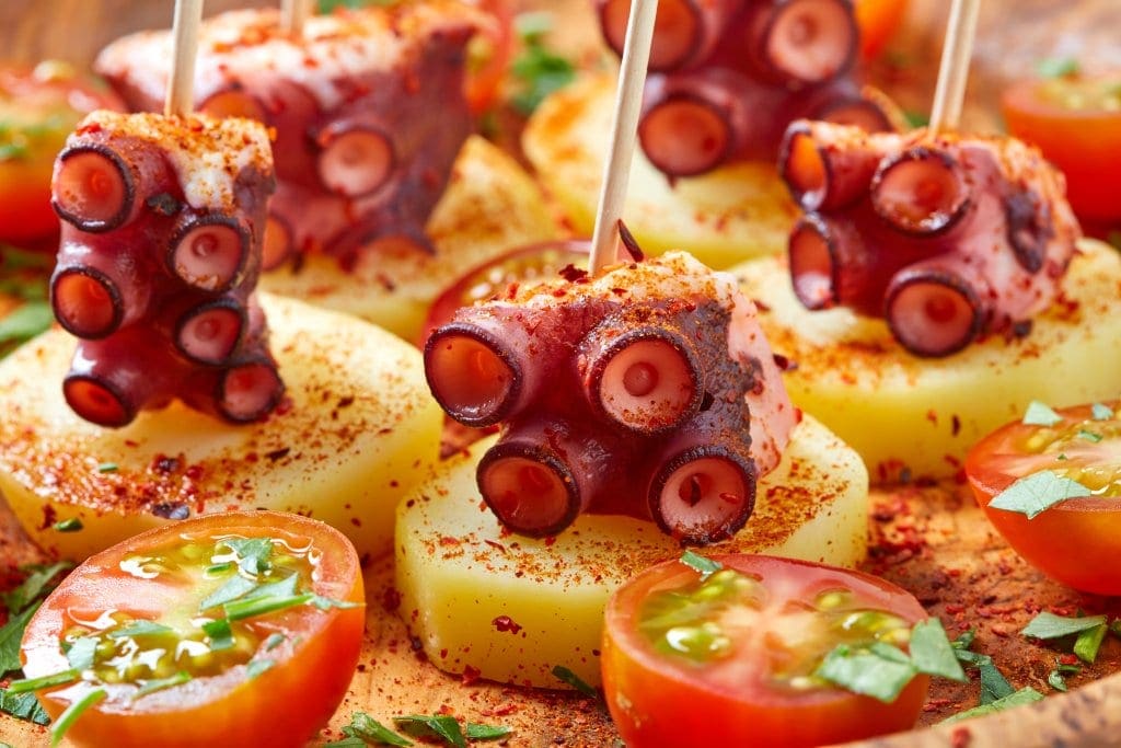 Pulpo garnished with Paprika
