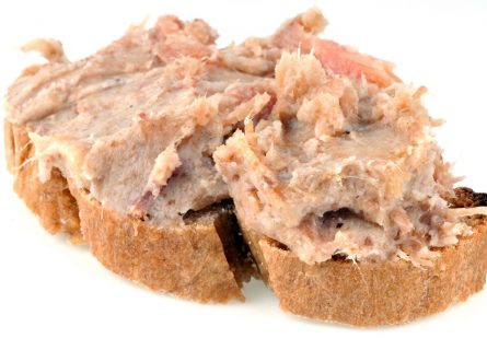 Rillettes, savory spread made of slow-cooked, shredded pork