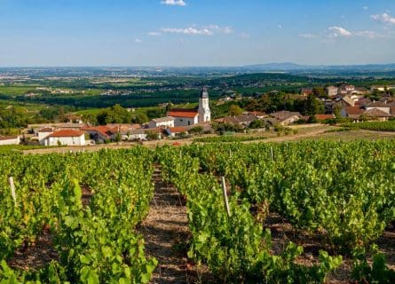 The wine village of Chiroubles in Beaujolais