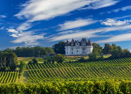 Chateau Monbazillac nestled among the vines