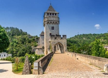 Pont Valentre across the Lot River in Cahors