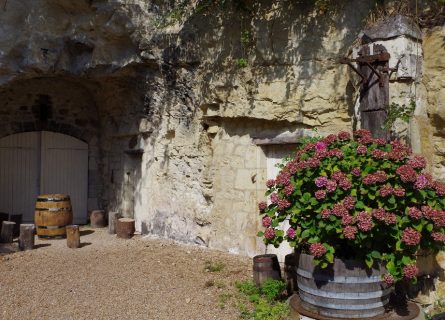 Entrance to the subterranean caves of Bernard Baudry, Chinon
