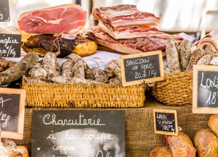 Coriscan charcuterie in a local market