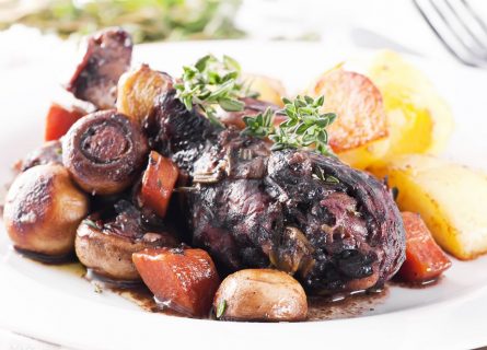 Coq au Vin, a classic dishes in Burgundy