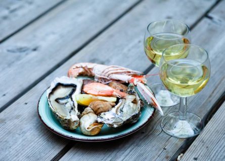 Shrimp and oysters pair perfectly Muscadet