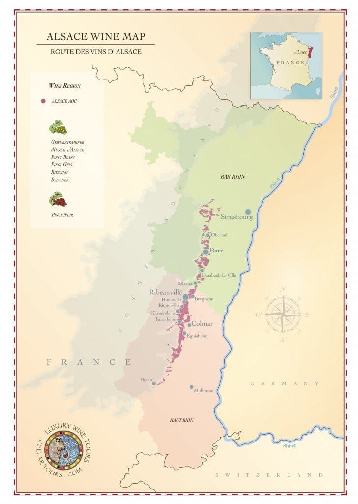Alsace Wine Region Map