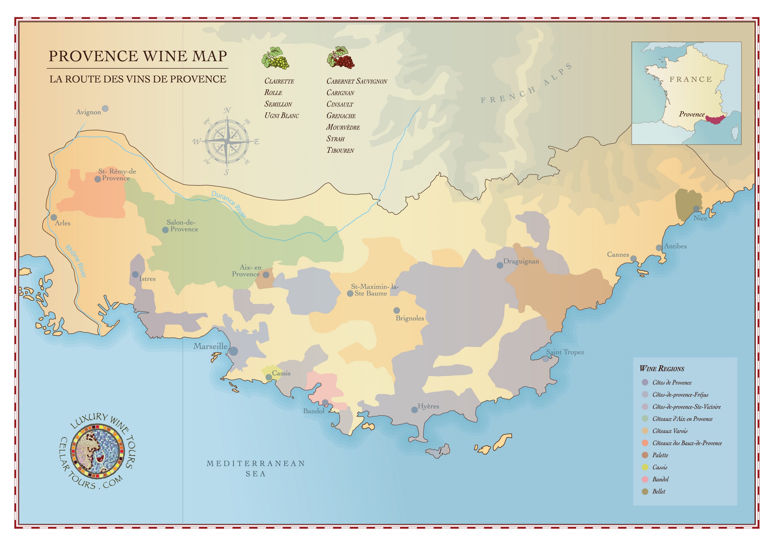 Provence Wine Region Map