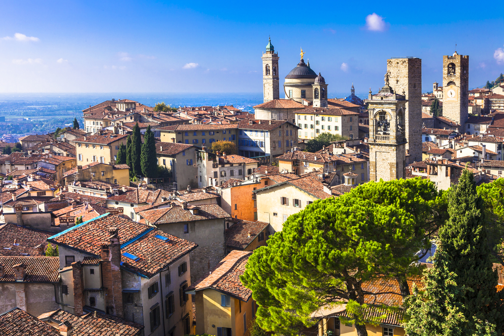 beautiful medieval town Bergamo