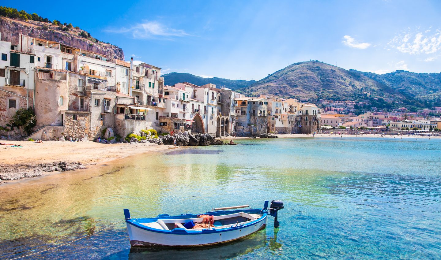 Beautiful old harbor in Cefalu
