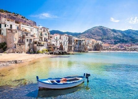 Beautiful old harbor in Cefalu