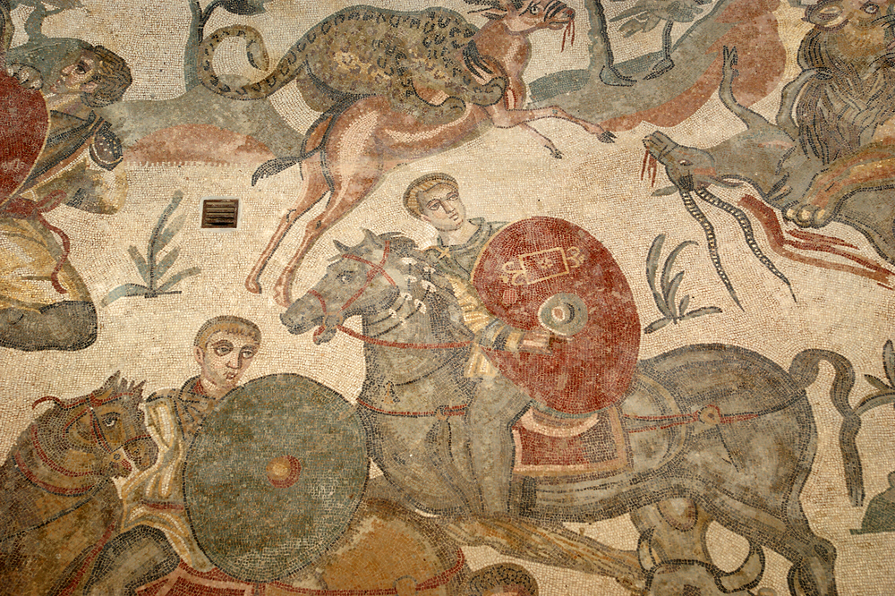 Mosaic tile in Villa Romana del Casale