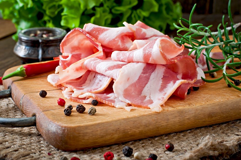 Smoked prosciutto - a local delicacy Smoked prosciutto - a local delicacy