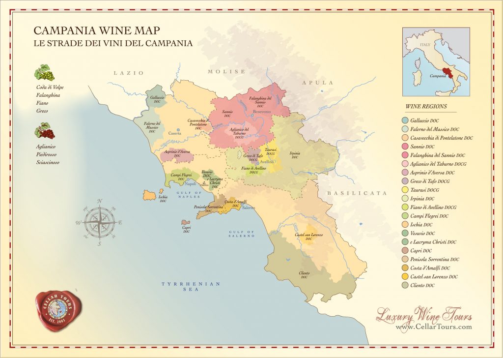 campania wine region map