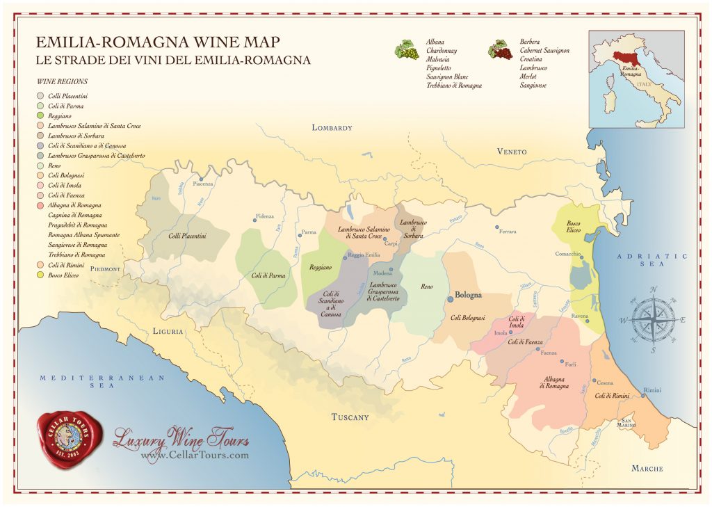 wine-maps - emilia romagna wine region map