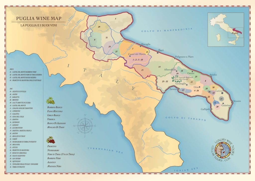 puglia wine region map