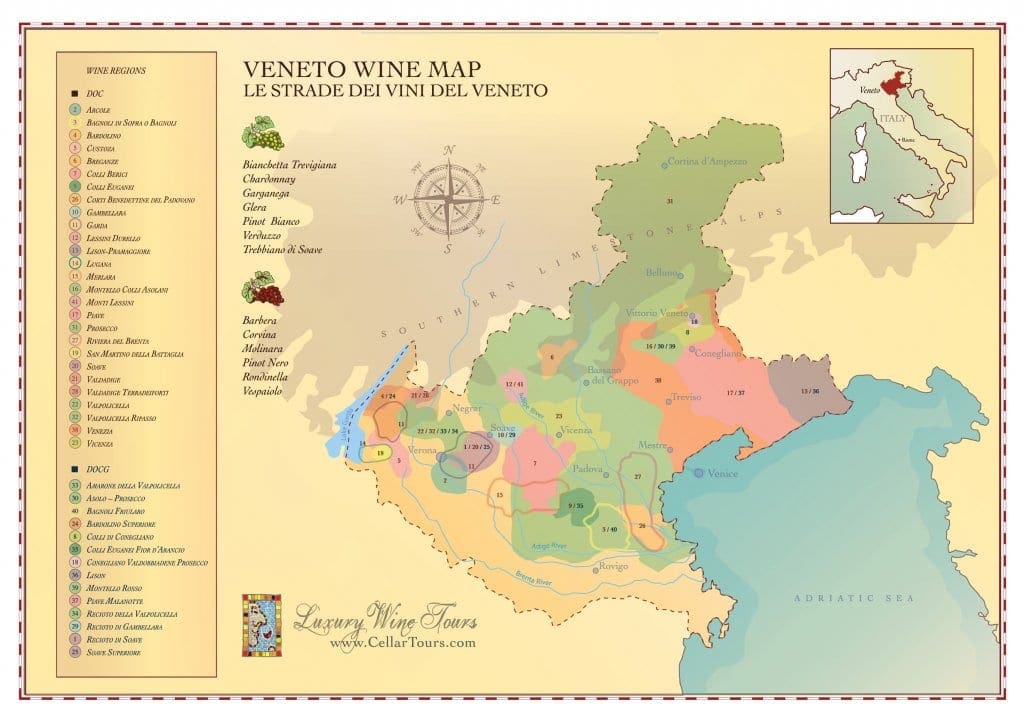 Veneto Wine Region Map