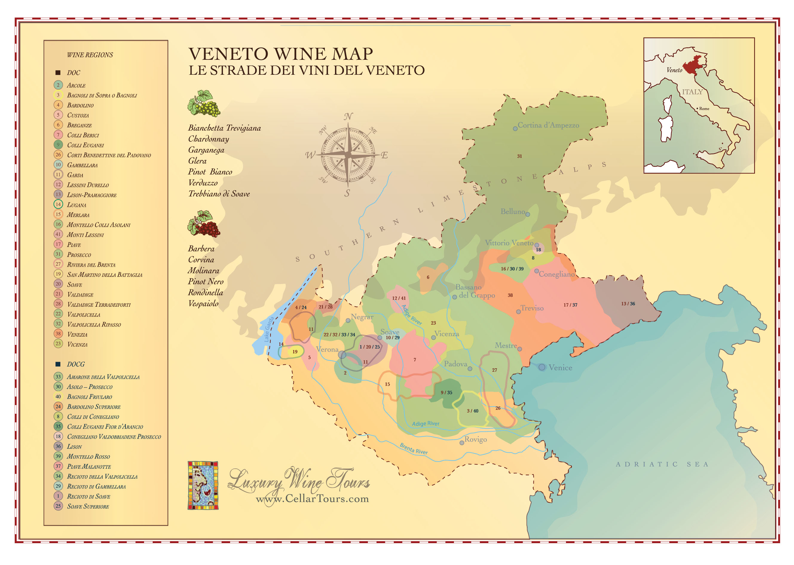 Veneto Wine Region Map