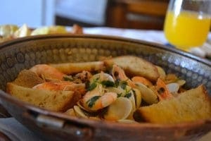 Cataplana do Porco Negro (shrimp dish) Cataplana do Porco Negro (shrimp dish)