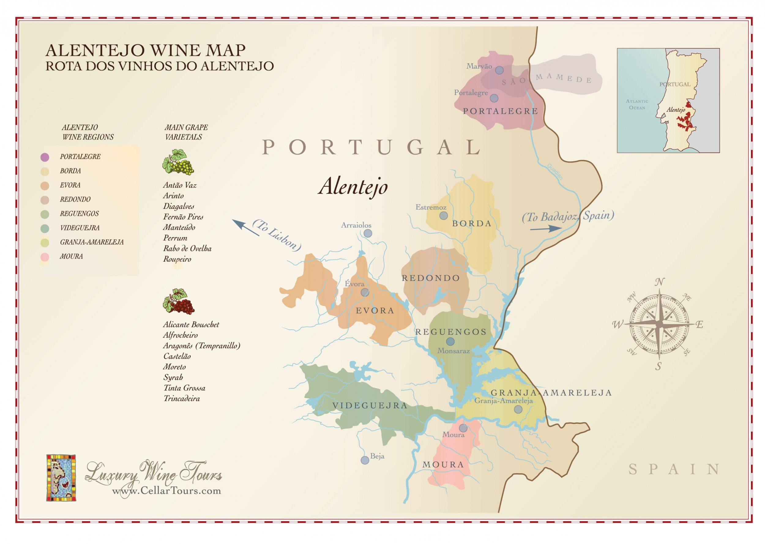 Alentejo Wine Region Map