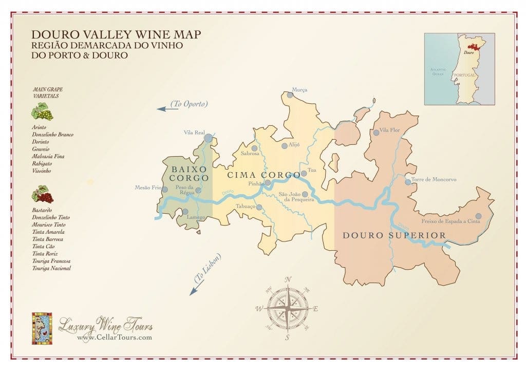 Douro Valley Wine Region Map