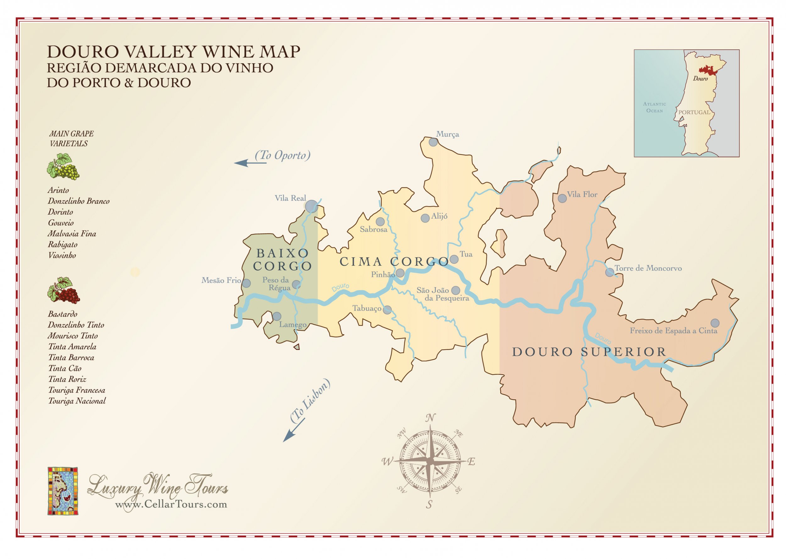 Douro Valley Wine Region Map