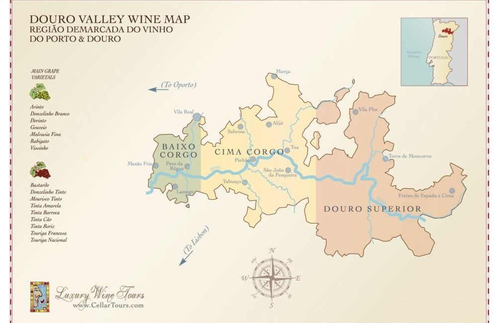 Douro Valley Wine Region Map