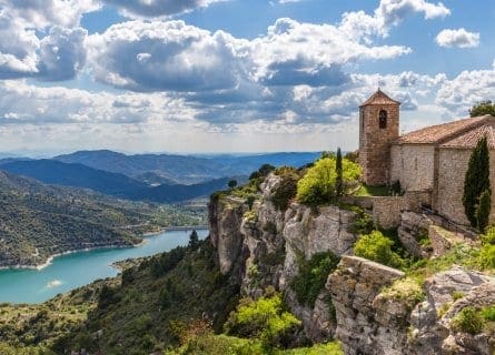 Santa Maria de Siurana perched on hilltop