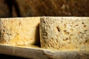 Cabrales cheese, aged in a cave Cabrales cheese, aged in a cave
