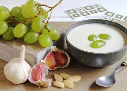 Ajo Blanco, cold soup made with almonds and garlic