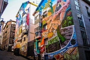 Murals on modern builds in Vitoria Murals on modern builds in Vitoria