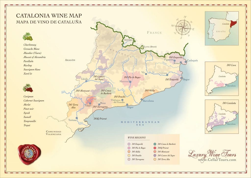 cataluna wine region map