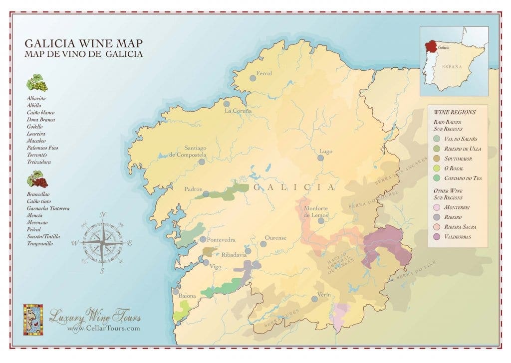 Galicia Wine Region Map