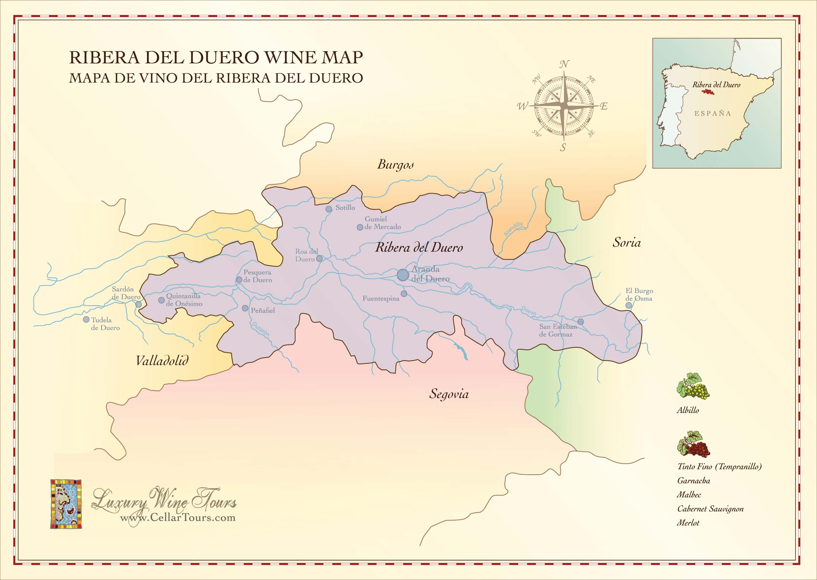  Ribera Del Duero Wine Region Map CellarTours